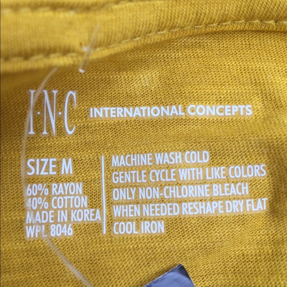 I N C international concepts mustard yellow T top - Picture 4 of 13